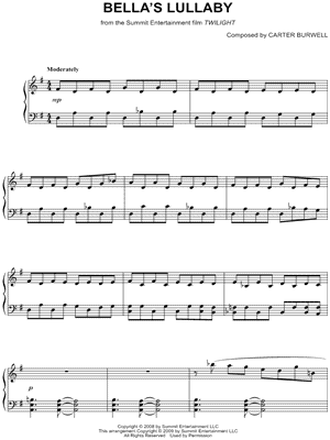 Lullaby sheet music for piano